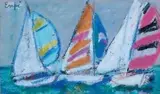 La régate by Maurice Empi, Pastel signé en haut à gauche, sold Jul 2014
