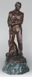 Paysan remontant ses manches by Jules Dalou, Epreuve en bronze à patine brun nuancé, sold Jul 2014