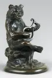 Ours à la lyre by Christophe Fratin, Epreuve en bronze à patine brun nuancé, sold Jul 2014
