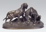 Couple de Saintongeois by Pierre-Jules Mêne, Epreuve en bronze à patine brun foncé nuancé, sold May 2014