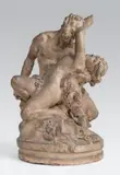 Faune enlevant une bacchante by Albert-Ernest Carrier-Belleuse, Epreuve en terre cuite d'édition ancienne signée à patine beige nuancé, sold May 2014