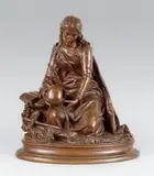 Sainte Madeleine pénitente by Jean Jules Cambos, Epreuve en bronze à patine brun rouge nuancé, sold May 2014