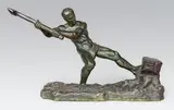 Le bûcheron by Alexandre Ouline, Epreuve en bronze à patine brun-vert nuancée, sold May 2014