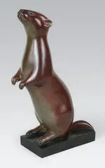 Belette by François Galoyer, Epreuve en bronze brun nuancé rouge, sold May 2014