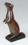 Belette by François Galoyer, Epreuve en bronze brun nuancé rouge, sold May 2014