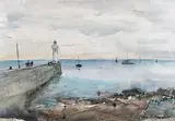 Le phare de Concarneau by Georges Dominique Rouault, Aquarelle signée en bas à droite et titrée au dos, sold Apr 2014