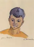 Jeune caraïbe by Suzanne Camille Dés. Frémont, Aquarelle gouachée signée en bas à droite et titrée en bas à gauche, sold Apr 2014