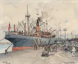 Vue du port de Papeete by Georges Rose, 1937, Aquarelle sur papier situé et daté « Fev, sold Apr 2014