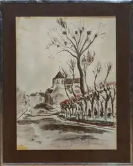 Eglise by André Dunoyer de Segonzac, Aquarelle et lavis d'encre, sold Jun 2025