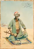Charmeur de serpent by Salvatore Valeri, 1911, Aquarelle sur traits de crayon, sold Jun 2025