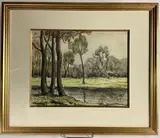 L'Orne en automne by Paul-Émile Pissarro, Crayon, aquarelle sur papier, sold Jan 2025