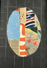 Composition ovale by Max Papart, Collage de chutes de papiers, sold Jan 2025