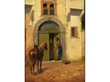Der Bote by Alberto Pasini, oil on panel, offered Jun 2024