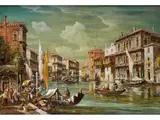Vedute mit dem Canal Grande by Eugenio Bonivento, oil on canvas, sold Sep 2024