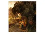 Im Park der Villa Medici im Abendlicht by Oswald Achenbach, oil on canvas, offered Dec 2016