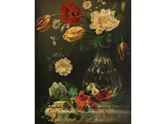 Blumenstillleben by Charles Rivière, oil on canvas, sold Jun 2021