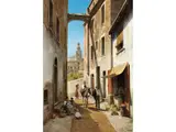 Blick Durch Eine Schmale Gasse Einer Italienischen Stadt by Jacques François Carabain, 1834 Amsterdam – 1933 Schaerbeek, oil on canvas, offered Mar 2025