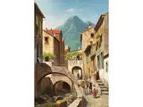 Blick auf die via Monte Rosfo, am Rande des Mittelmeers by Jacques Carabain, oil on canvas, offered Mar 2025