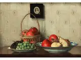Früchtestillleben mit Miniaturbildnis by Jan Bogaerts, oil on canvas, offered Sep 2020