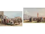 Italienische Volksszenen by Antonie Sminck Pitloo, oil on board, offered Jun 2023