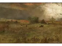 J., 1853 – 1926 Gewitterstimmung by George Inness d. J., 1853 – 1926, oil on canvas, sold Jun 2019