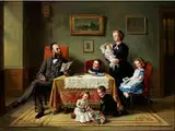 Familienportrait in Einem Interieur by Charles Meer Webb, oil on canvas, offered Dec 2015