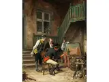 Die Kunstkritiker by Gerard Portielje, oil on panel, offered Dec 2021