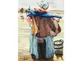 Die Krabbenfischerin by Hans von Bartels, 1856 Hamburg – 1913 München, oil on canvas, sold Apr 2017