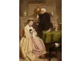 Stern and the French Innkeepers Daughter by William Powell Frith, oil on canvas, offered Mar 2015