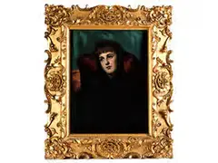 Porträt Einer Dame vor Grünblauem Fond by George Mosson, oil on canvas, offered Jun 2016