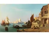 Venedig-vedute mit Santa Maria Della Salute by Albert Emil Kirchner, oil on panel, sold Mar 2026