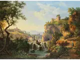 Romantische Italienische Landschaft mit Flusslauf und Wasserfällen by Teodoro Guglielmo Witting, oil on canvas, offered Mar 2026