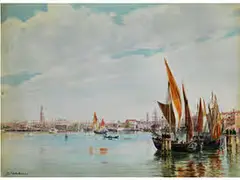Segelboote in der Lagune by Antonietta Brandeis, watercolor, sold Dec 2016