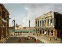 Ansicht von Venedig mit der Piazetta by Canaletto, oil on canvas, sold Jun 2025