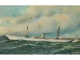Ozeandampfer auf Hoher see by Antonio Jacobsen, oil on canvas, sold Jun 2025