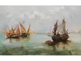 Barken vor Venedig by Giuseppe Pogna, oil on canvas, sold Jun 2025