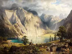 Der Obersee by August Wilhelm Leu, oil on canvas, sold Mar 2025