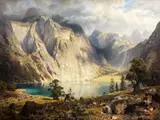 Der Obersee by August Wilhelm Leu, oil on canvas, sold Mar 2025
