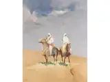 Zwei Berber zu Pferde in der Wüste by Orientalist des 19. & 20. Jahrhunderts, oil on canvas, offered Jun 2025