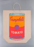 Campbell's Soup Can (Tomato) (F & S. II. 4A) by Andy Warhol, silkscreen on paper bag, sold Oct 2022