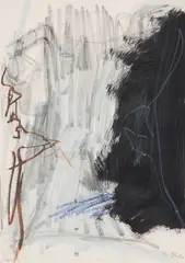 Untitled by Per Kirkeby, 1986, mixed media on paper, sold Oct 2022