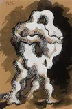 Le couple by Jacques Lipchitz, 1933, ink and gouache on paper, sold Oct 2022