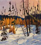 Boreal Forest, North of Lake Superior, 1949 by Maurice Hall Haycock, 1949, oil on canvas, sold Oct 2022