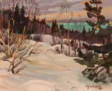 North Shore, St Lawrence by Maurice Hall Haycock, 1947, oil on board, sold Oct 2022