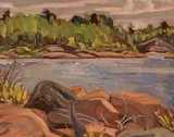 The Channel, Georgian Bay by A. Y. Jackson, oil on board, sold Oct 2022