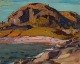 Lake Superior at Jackfish by A. Y. Jackson, oil on panel, sold Oct 2022