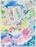 Pillar Coral by Paul Fournier, 1995, watercolour on paper, sold Sep 2022