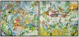 Such Said a Creature / The Clubhouse of the "Robins Bay Lions" by Michael Adamson, oil on canvas diptych, sold Sep 2022