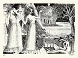 Le Bout du Monde by Paul Delvaux, 1968, Farblithographie auf Arches-Velin, sold May 2008