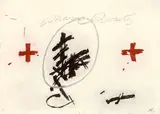 Dues Creus by Antoni Tàpies, 1975, Farbaquatinta auf Velin, sold Jun 2010